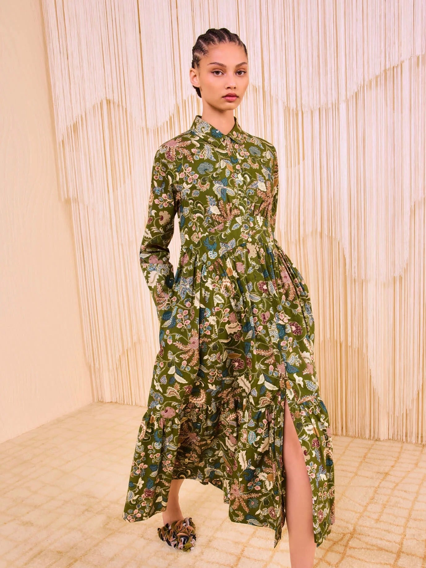 Ulla Johnson Eryn Long Sleeve Midi Dress - Lichen